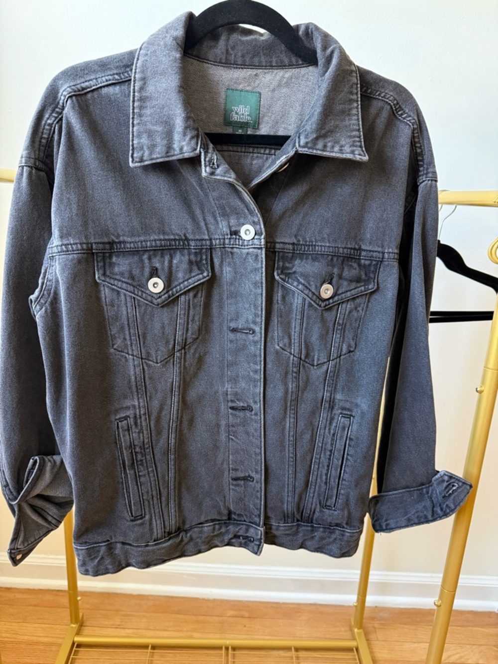 Wildfox Charcoal Grey Denim Jacket - Relaxed Jean Coat
